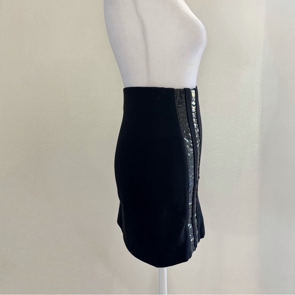 Alberto Makali Black Mini Skirt with Faux Leather Detail | Size S - Picture 3 of 6